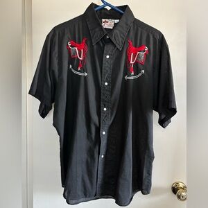 Vintage 70s Cowboy Joe Atlantic Westerner Pearl Snap Short Sleeve Shirt